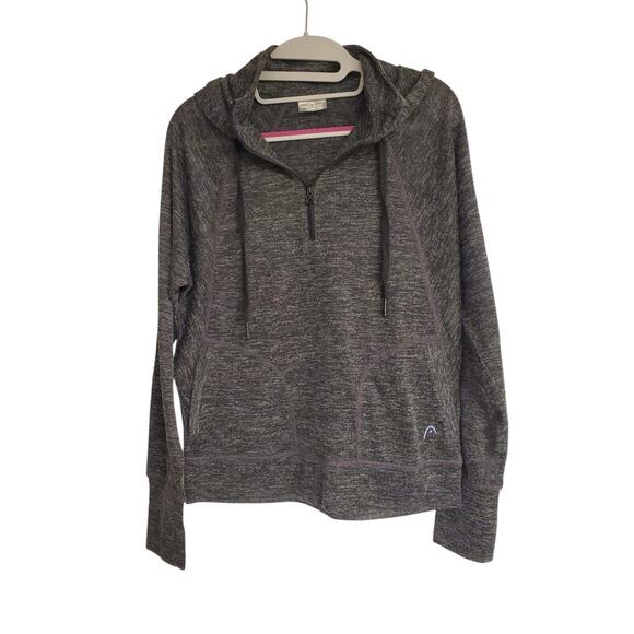 Women's HEAD Lightweight Breathable Gray 1/4 Zip Hoodie with Pockets Size Small - Picture 1 of 11